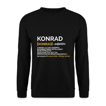 Konrad - Unisex Pullover - Schwarz - Vorne - Alina (178cm) & Michal (187cm)
