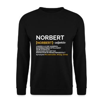 Norbert - Unisex Pullover - Schwarz - Vorne - Alina (178cm) & Michal (187cm)