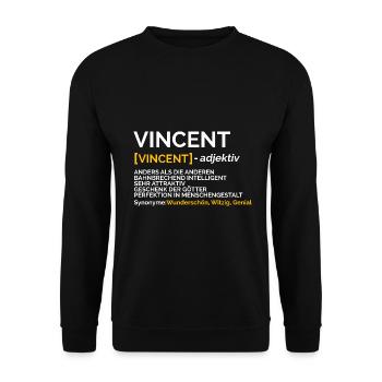 Vincent - Unisex Sweatshirt - black - Front - Alina (178cm) & Michal (187cm)
