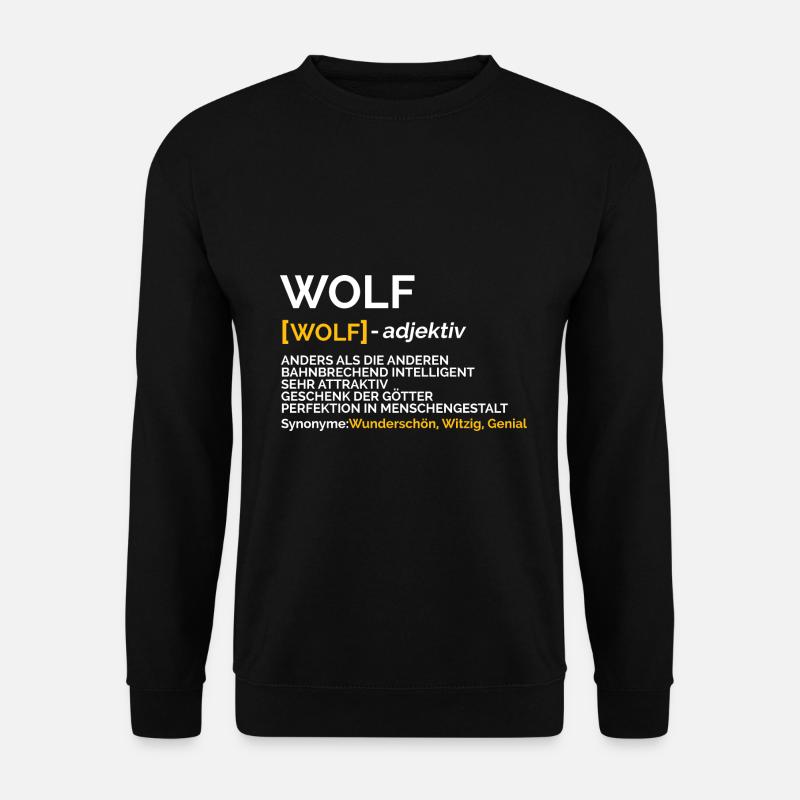 Wolf - Unisex Pullover - Schwarz
