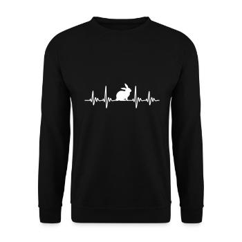 Rabbit pulse wild nature gift - Unisex Sweatshirt - black - Front - Alina (178cm) & Michal (187cm)