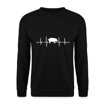 Pig Pig ECG Design Funny Gift Idea - Unisex Sweatshirt - black - Front - Alina (178cm) & Michal (187cm)