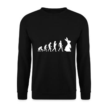 Evolution Easter Bunny Easter Gift Bunny Funny - Unisex Sweatshirt - black - Front - Alina (178cm) & Michal (187cm)