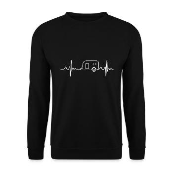 Heartbeat - caravan - camping - Unisex Sweatshirt - black - Front - Alina (178cm) & Michal (187cm)