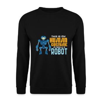 Roboter - Unisex Pullover - Schwarz - Vorne - Alina (178cm) & Michal (187cm)
