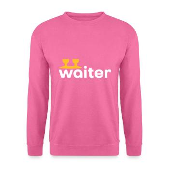 Waiter (Tablett mit zwei Weingläsern) - Unisex Pullover - Pink - Vorne