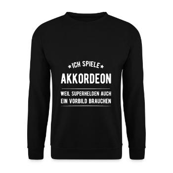 Akkordeon - Unisex Pullover - Schwarz - Vorne - Alina (178cm) & Michal (187cm)