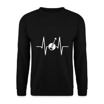 Dog Playing Guitar Gift - Unisex Sweatshirt - black - Front - Alina (178cm) & Michal (187cm)