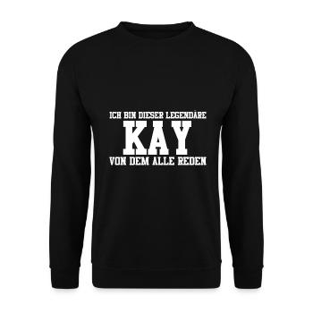 Kay Name Design - Unisex Pullover - Schwarz - Vorne - Alina (178cm) & Michal (187cm)