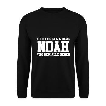 Noah Name Design - Unisex Pullover - Schwarz - Vorne - Alina (178cm) & Michal (187cm)