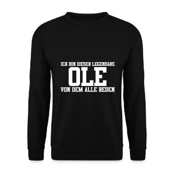 Ole Name Design - Unisex Pullover - Schwarz - Vorne - Alina (178cm) & Michal (187cm)