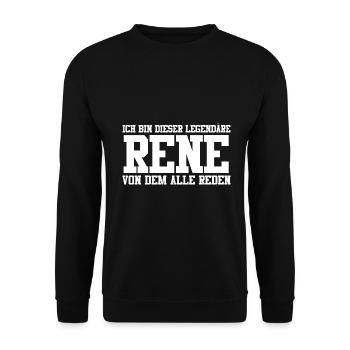 Rene Name Design - Unisex Pullover - Schwarz - Vorne - Alina (178cm) & Michal (187cm)