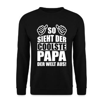 Papa 2021 Vater Vaterschaft Vatertag Geschenk - Unisex Pullover - Schwarz - Vorne - Alina (178cm) & Michal (187cm)