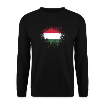 Hungary Flag Hungarian Flag Balaton Hungary - Unisex Sweatshirt - black - Front - Alina (178cm) & Michal (187cm)