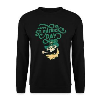 Saint-Patrick, - Sweat-shirt Unisexe - noir - Devant - Alina (178cm) & Michal (187cm)