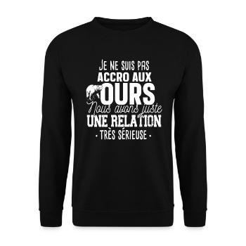 Ours Brun Polaire Animal Cadeau Humour Forestier - Sweat-shirt Unisexe - noir - Devant - Alina (178cm) & Michal (187cm)