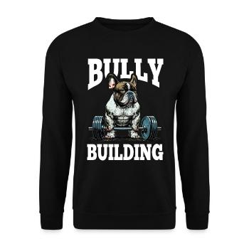 Français Bulldog Frenchie Bodybuilding Dog - Sweat-shirt Unisexe - noir - Devant - Alina (178cm) & Michal (187cm)