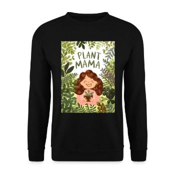 plant mama eco friendly - Unisex Sweatshirt - black - Front - Alina (178cm) & Michal (187cm)