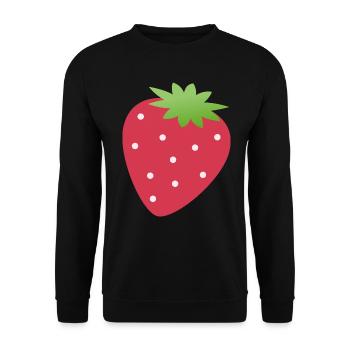 Erdbeere - Unisex Pullover - Schwarz - Vorne - Alina (178cm) & Michal (187cm)
