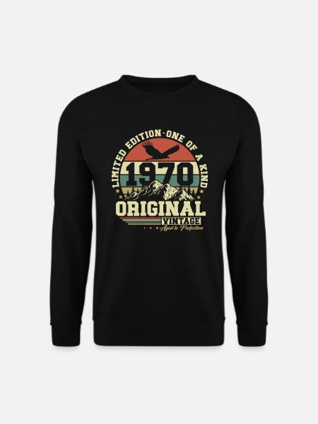 Original 1970 Jahrgang Vintage Retro Geburtstag - Unisex Pullover - Schwarz