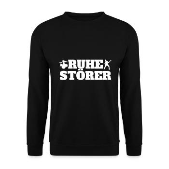Ruhestörer Schlagzeuger Gitarrist - Unisex Pullover - Schwarz - Vorne - Alina (178cm) & Michal (187cm)