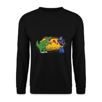Roboter - Unisex Pullover - Schwarz - Vorne - Alina (178cm) & Michal (187cm)