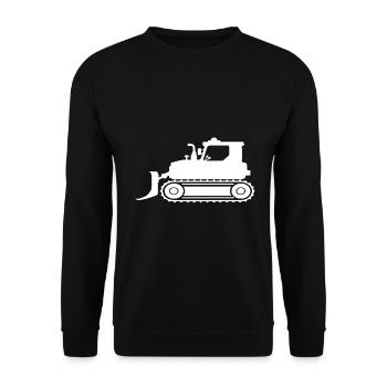 T-shirt bulldozer blanc - Sweat-shirt Unisexe - noir - Devant - Alina (178cm) & Michal (187cm)