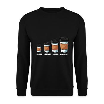 Coffee Monday - Unisex Pullover - Schwarz - Vorne - Alina (178cm) & Michal (187cm)