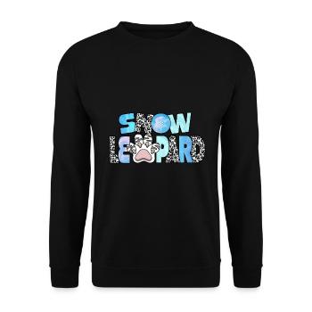 Schneeleopard - Unisex Pullover - Schwarz - Vorne - Alina (178cm) & Michal (187cm)