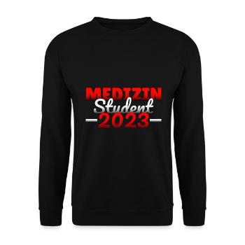 Medizin Student 2023 Universität studieren Doktor - Unisex Pullover - Schwarz - Vorne - Alina (178cm) & Michal (187cm)