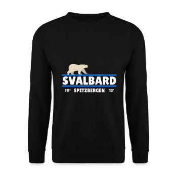 Svalbard Spitsbergen Norway coordinates Polar Bear - Unisex Sweatshirt - black - Front - Alina (178cm) & Michal (187cm)