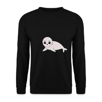 Seals, seals, seals, seals animals - Unisex Sweatshirt - black - Front - Alina (178cm) & Michal (187cm)
