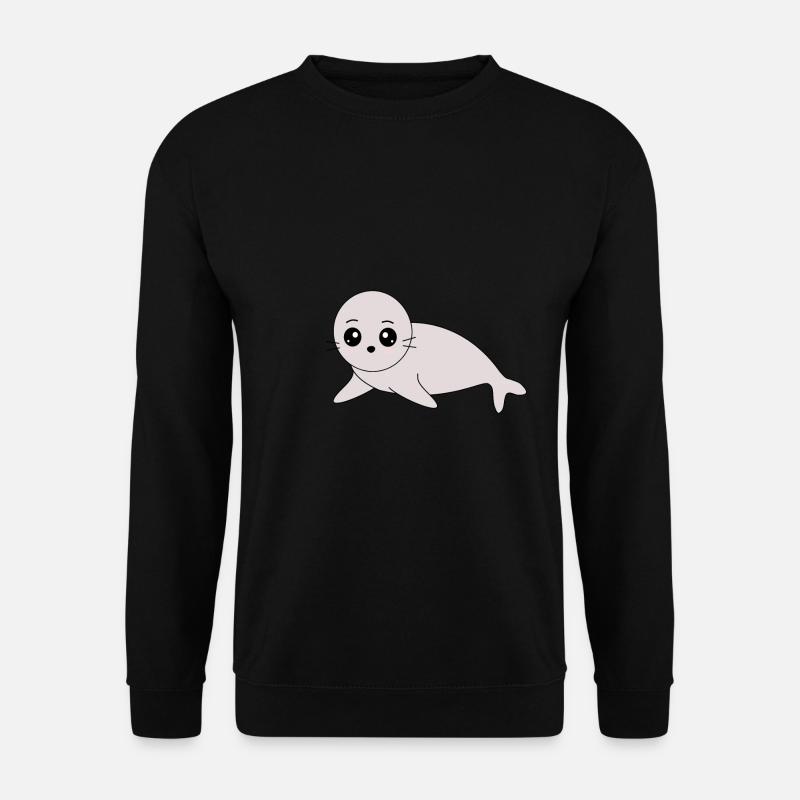 Seehund Seehunde Robbe Robben Tiere - Unisex Pullover - Schwarz