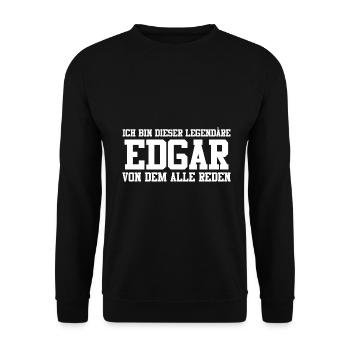 Edgar Name Design - Unisex Pullover - Schwarz - Vorne - Alina (178cm) & Michal (187cm)