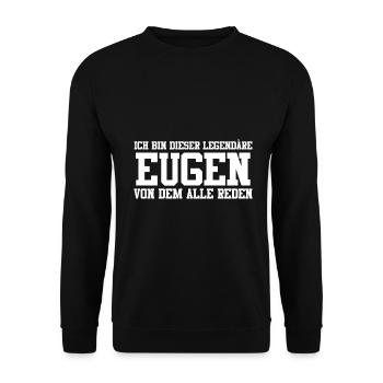Eugen Name Design - Unisex Pullover - Schwarz - Vorne - Alina (178cm) & Michal (187cm)