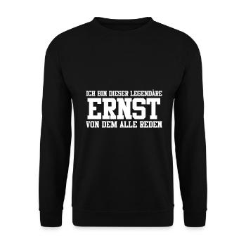 Ernst Name Design - Unisex Pullover - Schwarz - Vorne - Alina (178cm) & Michal (187cm)