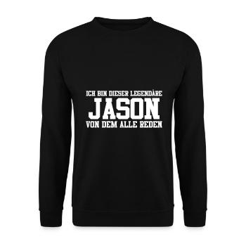 Jason Name Design - Unisex Pullover - Schwarz - Vorne - Alina (178cm) & Michal (187cm)