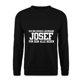 Josef Name Design - Unisex Pullover - Schwarz - Vorne - Alina (178cm) & Michal (187cm)