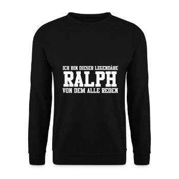Ralph Name Design - Unisex Pullover - Schwarz - Vorne - Alina (178cm) & Michal (187cm)