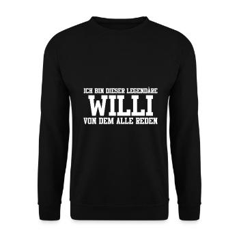 Willi Name Design - Unisex Pullover - Schwarz - Vorne - Alina (178cm) & Michal (187cm)