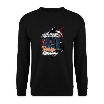 Mountain biker - 40th birthday - Unisex Sweatshirt - black - Front - Alina (178cm) & Michal (187cm)