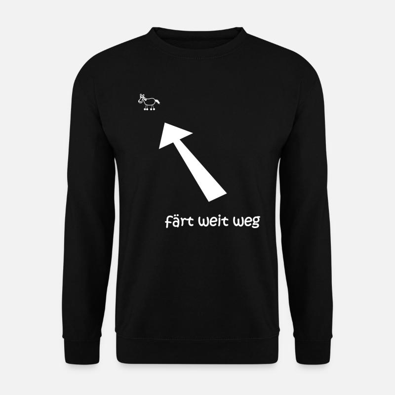 färt weit weg, färt, lustiges Pferde-T-Shirt - Unisex Pullover - Schwarz