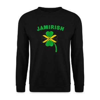 Proud Jamirish Saint Patricks Day Jamaican Irish - Unisex Sweatshirt - black - Front - Alina (178cm) & Michal (187cm)