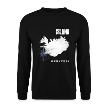 Islande île de la mer Baltique coordonnées carte vacances - Sweat-shirt Unisexe - noir - Devant - Alina (178cm) & Michal (187cm)