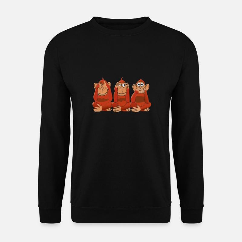 Drei Affen nichts hören nichts sehen nichts sagen - Unisex Pullover - Schwarz