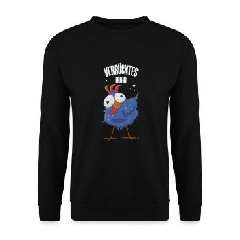 Verrücktes Huhn - Unisex Pullover - Schwarz - Vorne - Alina (178cm) & Michal (187cm)
