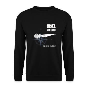 Ameland North Sea Island Coordonnées Carte Vacances - Sweat-shirt Unisexe - noir - Devant - Alina (178cm) & Michal (187cm)