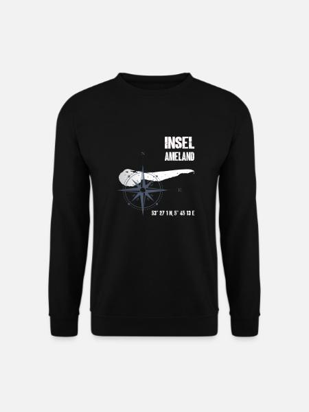 Ameland Nordsee Insel Koordinaten Karte Urlaub - Unisex Pullover - Schwarz