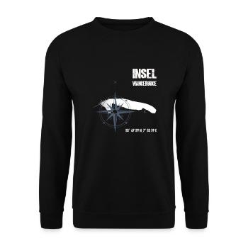 Wangerooge North Sea Island Coordinates Map Holiday - Unisex Sweatshirt - black - Front - Alina (178cm) & Michal (187cm)
