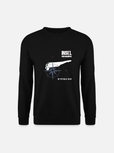 Schiermonnikoog Noordzee-eiland coördinaten kaart - Uniseks sweater - zwart